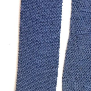 Gentry Mens Solid Cadet Blue Square End Knit Cotton Neck Tie Necktie