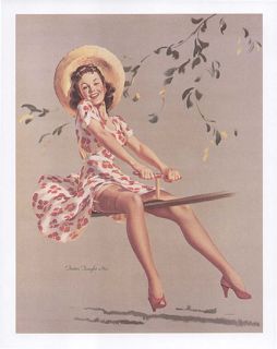 Gil Elvgren Pin Up Print Woman at Playground Teeter Taught Her
