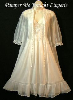 Classic Unique RARE Chiffon Vintage Nightgown Gown Peignoir Robe Set