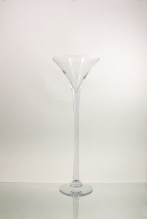 Wholesale Clear Martini Glass Vase 8 Opening x 23 Height (2pcs
