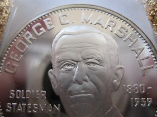 oz George C Marshall Freemason Brotherhood Masonic Coin Silver 925
