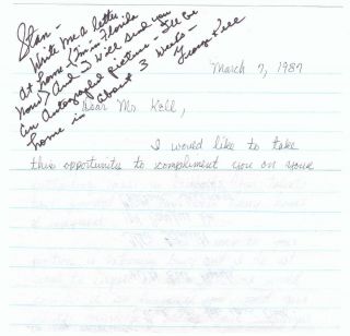 George Kell baseball Hall of Fame player handwritten note signed