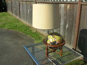 George F Cram World Globe Table Lamp 10 1 2 Terrestrial Black Vintage