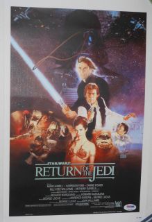 GEORGE LUCAS Signed RETURN OF THE JEDI Star Wars MOVIE POSTER Psa Dna