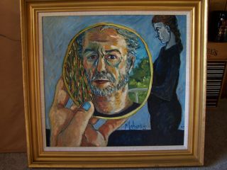 George Maharis Original Oil on Canvas titled Self Portrait