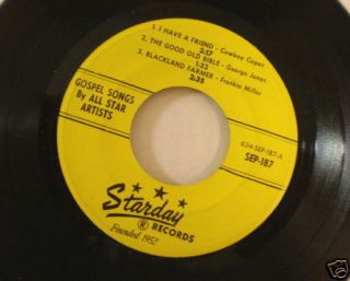 Starday EP Frankie Miller George Jones Cowboy Copas