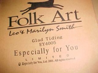 Leo R Smith III Folk Art Glad Tidings Limited Edition w Box COA 17 1 2