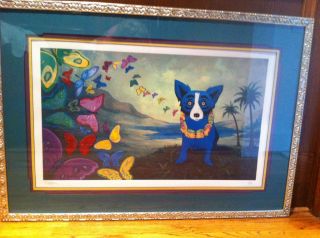 George Rodrigue Hawaiian Blues Blue Dog Limited Edition Print 1998