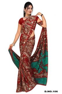 Ekta Georgette Printed Casual Saree Sari BellyDance Fabric