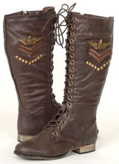 New Military Fashion Womens Brown Combat Dress Boots