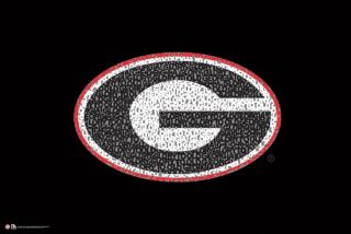 Georgia Bulldogs Football Glory Glory Fight Song NCAA Team Logo Poster