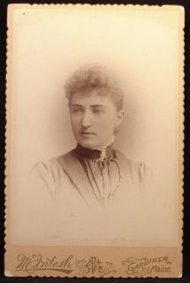 Cabinet Photo Young Woman by McIntosh Gardiner Maine 1880s
