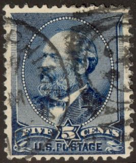 united states 1888 banknote issue 5 cents indigo james garfield scott