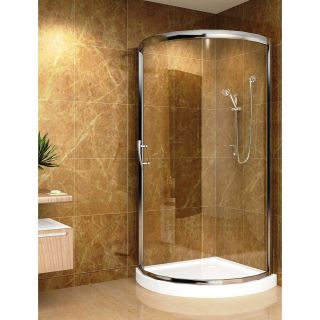 Aston 36x36 inch 5mm Round Clear Glass Shower Enclosure Base