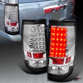 2007 2011 GMC Yukon XL Euro Chrome Black Trim LED Tail Stop Lights