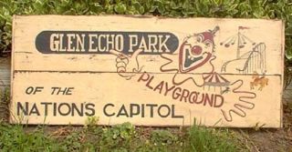 Glen Echo Amusement Park Playground Primitive Sign