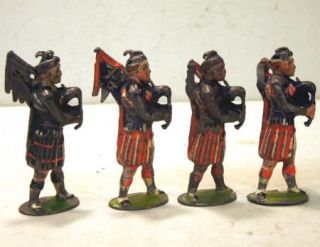 Early Britains Pipers of The Scots Guards Set 69 Oval Bases C 1900