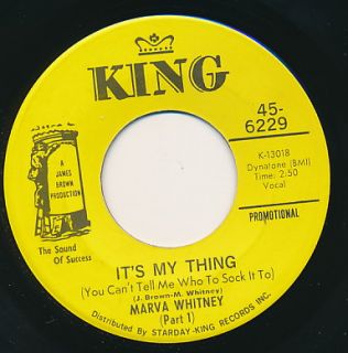 Marva Whitney Its My Thing Promo Funk 45 RPM Hear It