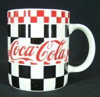 Coca Cola Gibson Mug 1996 Red Black White Checkerboard