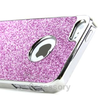 Pink Deluxe Chrome Glitter Hard Case Cover for Apple iPhone 5 5th Gen