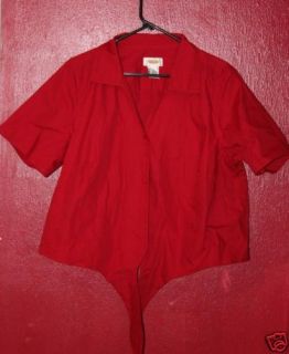 Talbot Plus Size 1x Red Button Up Shirt w Ties