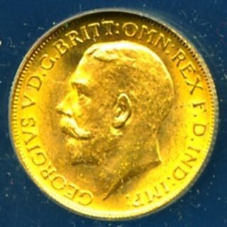 1911 C Canada G V Gold Coin Sovereign ANACS Cert Genuine Grade MS 63