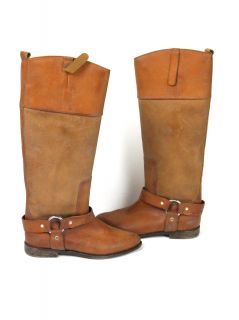 Golden GOOSE Womens Upper Brown Distressed Riding Boots 36 $1275 New