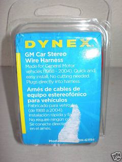 Dynex GM Car Stereo Wire Harness 1988 2004 New