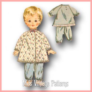 Vtg Baby Doll Dress Pajamas Pattern ~ 15 16 Tiny Tears, Betsy Wetsy