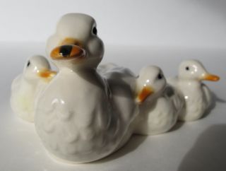 Vintage Gobel Duck with 3 Ducklings Figurine Made in West Germany
