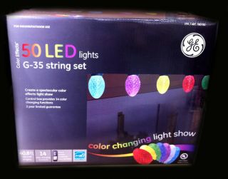 GE 50 LED Bulbs Color Effects Changing Christmas Lights Show String