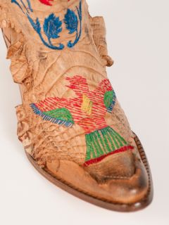 New El Vaquero Crocodile Beige Boots Sz 37 US 7 R $2500
