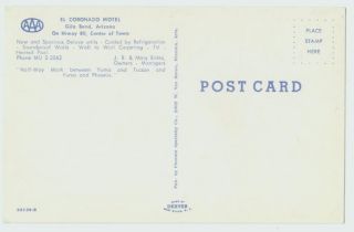 071307 El Coronado Motel Gila Bend AZ Roadside Postcard C 1960