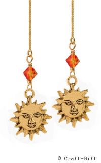  mayan sun fire opal gold threader earrings each craft gift jewelry