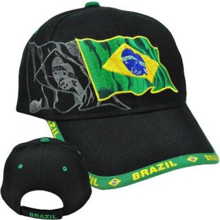 Brazil Brasil Pais Hat Cap Chapeu Acrylic Curved Bill Adjustable