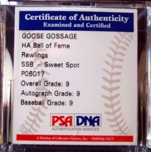 GOOSE Gossage PSA DNA 9 OMLB Signed Baseball Auto Ball Fame RARE