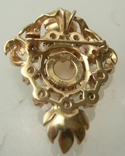 14k Opal Diamond Pearl Pin Pendant by K Goldschmidt
