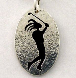 Kokopelli Golfing Necklace Golf Jewelry Club Swing