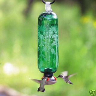  Glass Hummingbird Feeder Parasol Green Multi Port Nectar Feeder