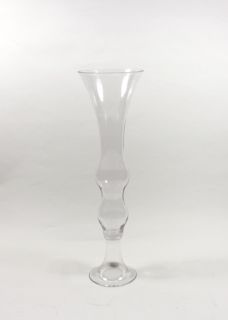 Wholesale Clear Flute Style Unique Glass Vase 7 Open x 24 Height 4pc