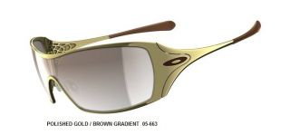 NEW OAKLEY WOMENS DART SUNGLASSES POLISHED GOLD FRAME BROWN GRADIENT