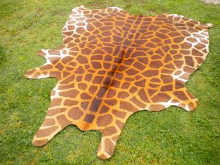 Giraffe Print Printed Cowhide Skin Rug Cow Hide Giraffe DC3231