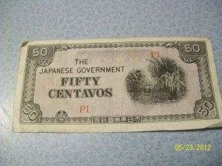 Fifty Centavos The Japanese Goverment War Occupation Old