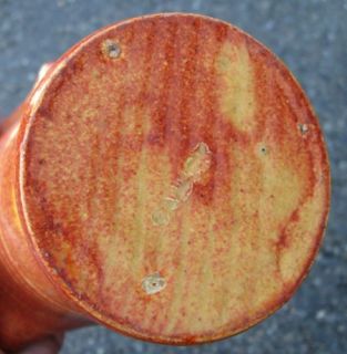 Camark Art Pottery Vase Handthrown Unique Orange Glaze