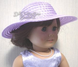 18 inch Doll Clothes Lavender Purple Straw Hat Bonnet