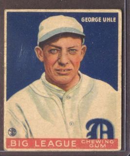 1933 Goudey #100 George Uhle Tigers