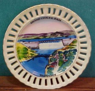 Grand Coulee Dam WA Washington Vintage Small Handpainted Souvenir