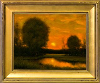  Tonalist Oil Painting Landscape Tonal Style of George Inness