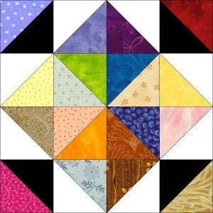 Pre Cut Scrappy Stain Glass Block Quilt Kit