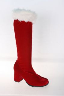 PLEASER GoGo 300F 3 High Block Heel Women Velvet Faux Fur Zipper Santa